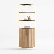 Corner shelves are a diy installer's dream project. Fayette Corner Bookcase With Storage Reviews Crate And Barrel