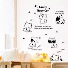 Terakhir bisa kalian beri warna sesuai selera kalian. Stiker Dinding 60x90cm Motif Karakter Kucing Cute Cat Hitam Putih Dekorasi Ruang Kamar Rumah Shopee Indonesia