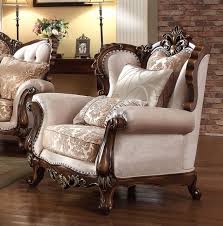 Kensington Victorian Beige Gold Chenille Chair With Birch Wood Frame Cheap Living Room Sets Victorian Sofa Furniture