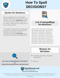 How To Spell Decisions And How To Misspell It Too Spellcheck Net