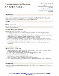 Resume format in word format for all types of jobs. Process Associate Resume Samples Qwikresume