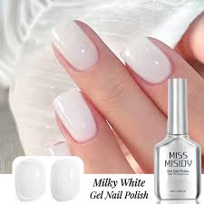 ‫miss misidy جل طلاء أظافر أبيض حليبي 0.54 أونصة، طبيعي - Temu‬‎