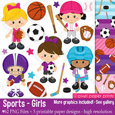Capa De Trabalho De Educação Fisica Futsal Sport Girls Clip Art And Digital Paper Set Sports Clipart Documentos Digitales Sobres De Papel Clipart