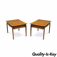 Item Pair Of Lane Mid Century Modern Walnut Side Tables Details Solid Walnut Amp Ash Wood Construction Si Teak Side Table Walnut Side Tables Side Table