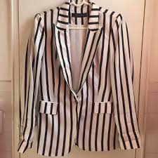 Black And White Striped Blazer Womens Zara Women S Striped Blazer Nwt Womens Striped Blazer Striped Blazer