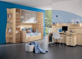 Fancy Kids Bedroom Idea With Chic Wooden Platform Bed Completed With Cupboard And Cabinets And Shelves Also Wo Modern Kids Room Boys Room Design Bedroom Design