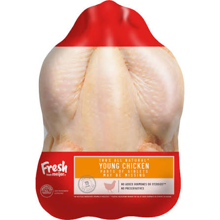Meijer 100% All Natural Bone-In Whole Chicken