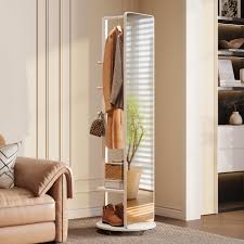 Amazon.com: IUNVR Wood Full Length Mirror 69” with Hooks & Hidden Storage,  3-in-1 Coat Rack Standing Mirror, HD Anti-Distortion Glass for Bedroom,  Entryway, Closet : Home & Kitchen