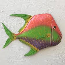 Metal fish outdoor wall decor. Metal Fish Wall Art Fish Decor Metal Wall Art Outdoor Metal Art Caribbean Rays
