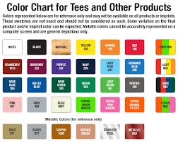 color charts golftees com