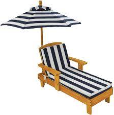 Maybe you would like to learn more about one of these? Amazon Com Kidkraft Outdoor Chaise Lounge Children S Backyard Furniture Chair With Umbrella And Cushion Navy And White Striped Fabric Gift For Ages 3 8 Everything Else