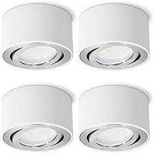 ssc luxon celi 1w led aufbauspot weiss rund 4er set flach schwenkbar 4x aufbaustrahler inkl led modul 5w warmweiss 23 aufbaustrahler licht trend led spots