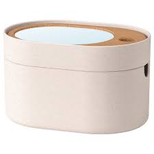 Saxborga Storage Box With Mirrored Lid Plastic Cork 9 X6 Ikea In 2020 Kontaktlinsen Ikea Kasten Box Mit Deckel