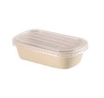 32 oz Sugarcane Bagasse Container with Lid | Light Brown - Packachange