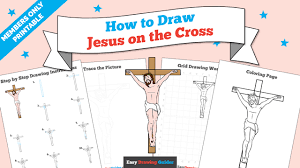 Religious prayers, priest and globes, angel, holy book and church, crucifix, praying hand and fish symbols of christianity. How To Draw Jesus On The Cross Really Easy Drawing Tutorial