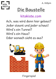 die baustelle fingerspiel kita fingerspiele kindergarten kinder lied kinder reime