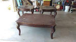 While the side tables and coffee tables were drying we moved on to our entry table. Spray Painting Furniture 101 Splendry