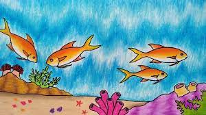Ikan kartun, ikan kartun, mamalia laut, hewan, makanan laut png. Cara Menggambar Ikan Yang Mudah Menggambar Pemandangan Bawah Laut Youtube