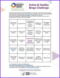 Print them or play online. Active And Healthy Bingo Challenge