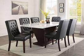 Forbes Dining Room Set W Black Chairs Side Chairs Dining Dining Chair Set Wooden Side Chairs