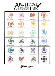 Ranger Archival Ink Color Chart Ink Ink Color Ink Pads
