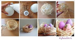 Idee Deco Pour Paques Faire Un Nid En Raphia Et S En Servir Comme Pot Apres Stephanie Bricole Deco Paques Idee Deco Paques Decoration Table Paques