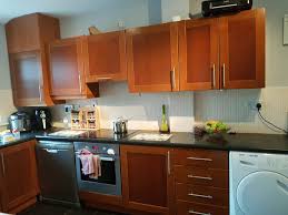 this cherry shaker kitchen sprayed