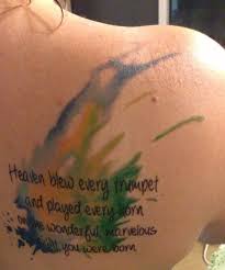 The most amazing water color tattoos you will ever see the best tattoo models, designs, quotes and ideas for women, men … and even couples. Watercolor Tattoo Fantastic Watercolor Tattoo Quotes Heaven Quote Green Blue Tattooviral Com Your Number One Source For Daily Tattoo Designs Ideas Inspiration