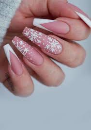 Pink & cute nails, ciudad de méxico (mexico city, mexico). 25 Christmas Nails 2020 Nude Pink Nails With Snowflakes