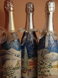 мастер класс по украшению бутылки шампанского на новый год Rospis Po Steklu Butylki Na Temu Novogodnej Tematiki Svoimi Rukami Master Klass Foto 1 Ukrashennye Butylki Butylki Shampanskogo Dekupazh