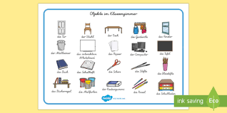 Here is a list of words to learn for this lesson. Objekte Im Klassenzimmer German Teacher Made