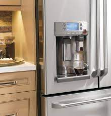 So nice to have the coffee maker in the fridge and off the counter! Ge Cafe Series Refrigerator With Keurig K Cup Brewing System Now Available At Lowe S Stores Ge News