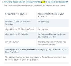 How to accept a one time credit card payment. How Long Does It Take For A Capital One Payment To Post Quora