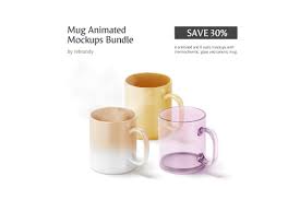 Animated mockups are typically designed and animated prototypes that demonstrate any sort of layout design before the final production. Mug Animated Mockups Bundle In Stationery Mockups On Yellow Images Creative Store