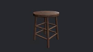 Cappuccino swivel cushioned bar stool. Old Wooden Stool Wooden Stool Stool Wooden 3d Asset