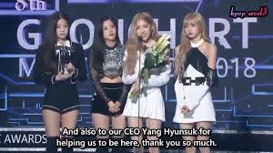 eng sub blackpink winning speech 8th gaon chart music awards 2019