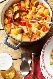 Schnelles Bratwurstgulasch Rezept Bratwurstgulasch Schnelles Mittagessen Wurstgulasch