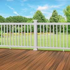 Neben dem günstigen preis spricht auch seine belastbarkeit für den pvc als bodenbelag. Fiberon Armorguard Classic 94 In White Composite Rail Kit Sec19 Cw 8kd The Home Depot