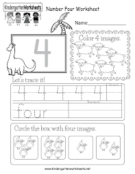 number four worksheet free kindergarten math worksheet for kids