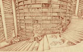 Fondos de pantalla : dibujo, ilustración, madera, libros, simetría ...