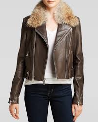 Andrew Marc Jacket Beth Fur Collar Moto Women Bloomingdale S Jackets Leather Jacket Style Fur Collars