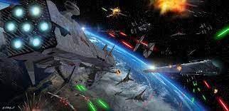 Star Wars Space Battle By Calamitysi Deviantart Com On Deviantart Space Battles Star Wars Ships Star Wars