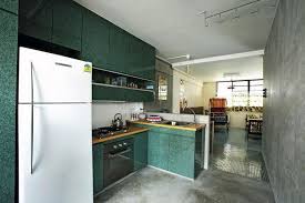 Very Typical Hdb Kitchen And Cabinet For The Vintage Singaporean Theme Love The Cemented Wall And Flooring Interior Design Kitchen Kitchen Concepts Home Decor