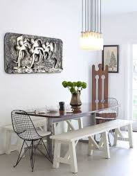 Product titledining table set with bench, wood kitchen table with 2 benches and metal frame, breakfast nook dining room set, modern furniture for home, apartment, 3 piece dining set for small space, beige, w12977. Mixing A Bench And Chairs At The Dining Table Interior Interior Design House Interior