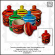 Hand Painting Multicolor Wooden Sindoor Box, Sindur Dibbi