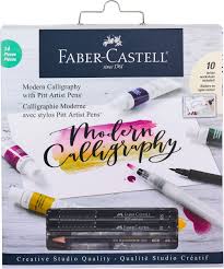 Faber Castell Modern Calligraphy Kit Lettering And Calligraphy Set For Beginners With Pitt Artist Pens Walmart Com Walmart Com The 15 pages of comprehensive and fun worksheets and 10 pages of practice sheets will take you from forming the key shapes and learning how to use your pen to forming.