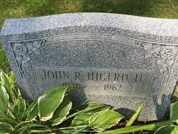 Higerd John Stone Funeral Home Tombstone