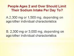 This is how much sodium you should really have in your daily diet, and the health consequences that can happen when you have too much. My Plate Learning Objectives Understand The Switch To