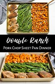 Double Ranch Pork Chop Sheet Pan Dinner Get Inspired Everyday Recipe Sheet Pan Dinners Ranch Pork Chops Sheet Pan Recipes