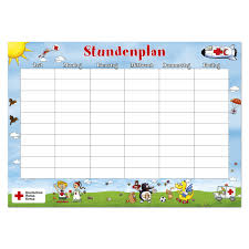 Helpman Stundenplan Mit Ausmalbild Auf Der Ruckseite Ve 10 Stuck Rotkreuzshop De